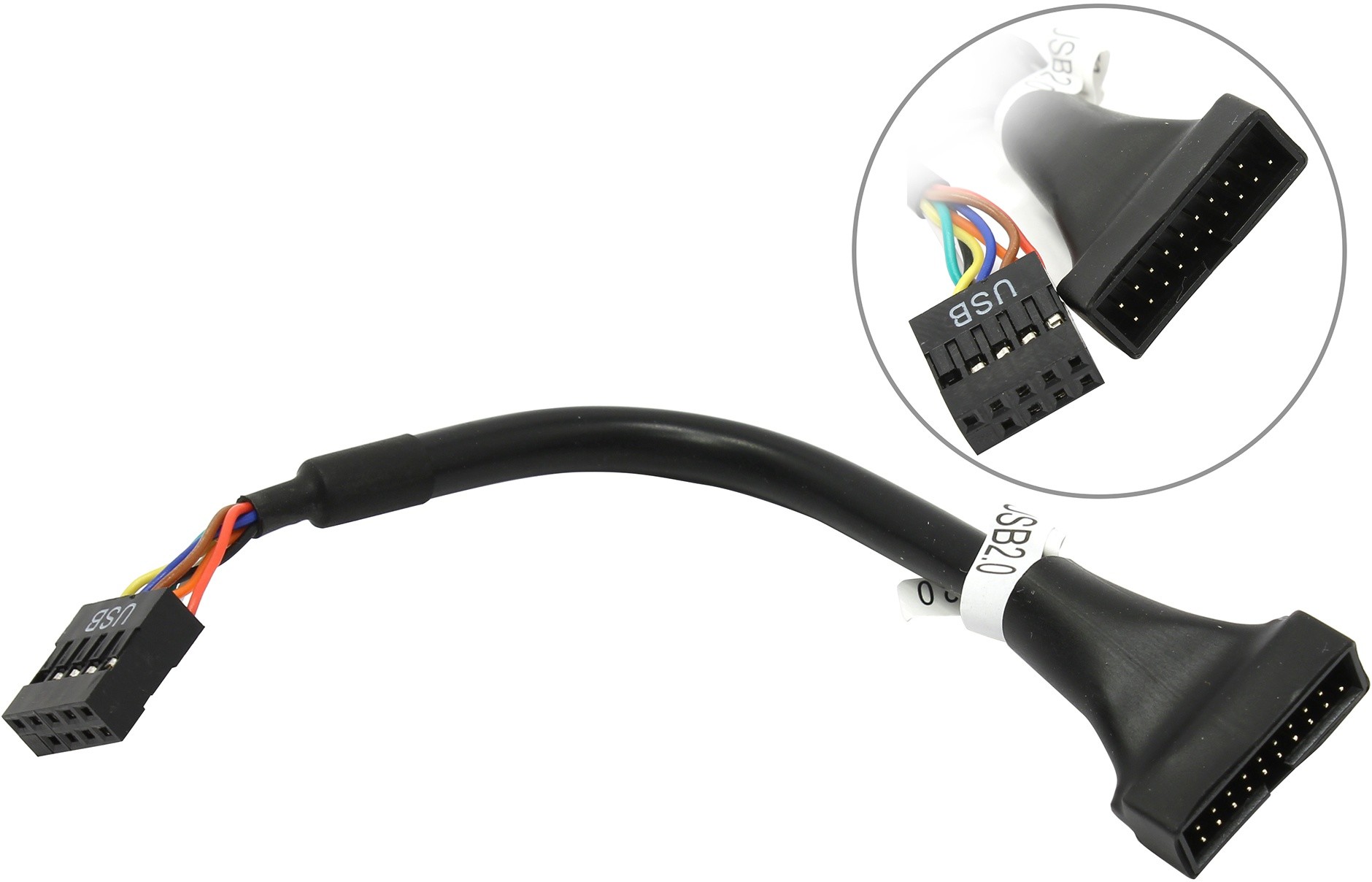 Кабель-переходник (адаптер) Espada EPOW10pin20pin, USB 2.0 9-pin(f)-USB 3.0 19-pin(M), черный (40725)