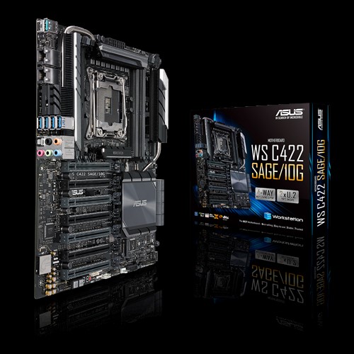 

Материнская плата ASUS WS C422 SAGE/10G, 1xSocket2066, iC422, 8xDDR4, 7PCI-Ex16, 2xM.2-PCI-E/SATA, 8SATA3 RAID 0/1/5/10, 7.1-ch, 2x10GLAN, 9xUSB 3.1, SSI CEB, Retail (90SW00J0-M0EAY0), WS C422 SAGE/10G