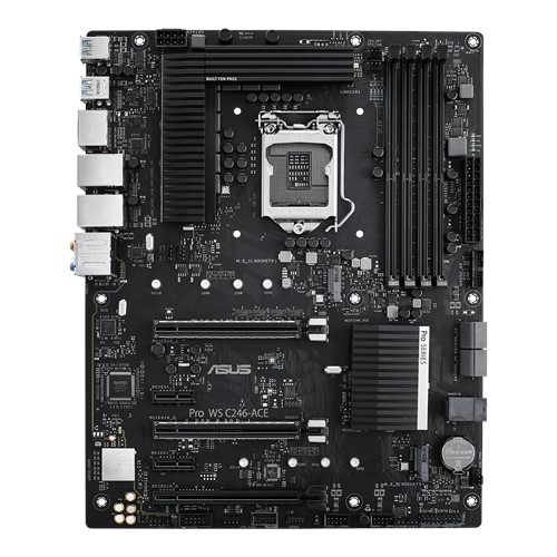 

Материнская плата ASUS PRO WS C246-ACE, 1xSocket1151, iC246, 4xDDR4, 3PCI-Ex16, 2xM.2-PCI-E/SATA, 4SATA3 RAID 0/1/5/10, 7.1-ch, 2xGLAN, 4xUSB 2.0, ATX, Retail, PRO WS C246-ACE