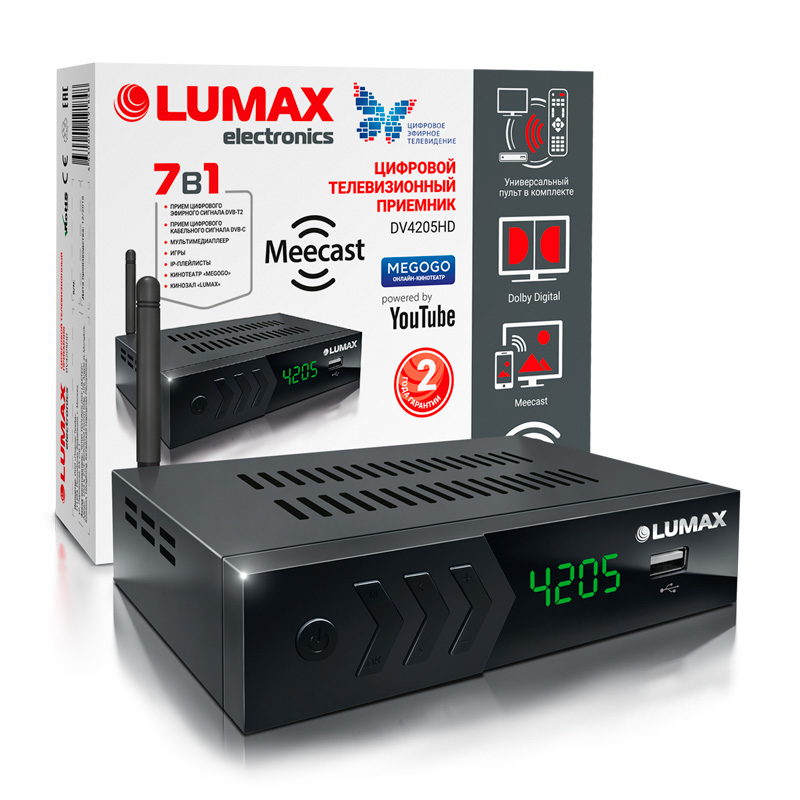 Приставка для цифрового ТВ LUMAX DV4205HD