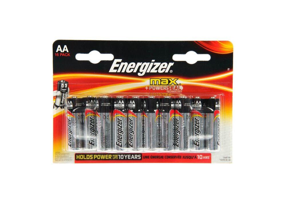 

Батарея Energizer MAX, AA, 1.5V, 16шт. (E300132000)