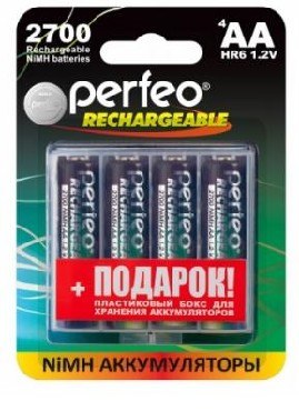 Аккумулятор PERFEO, PF AA2700/4BL+BOX, AA, 2.7 А·ч, 4 шт