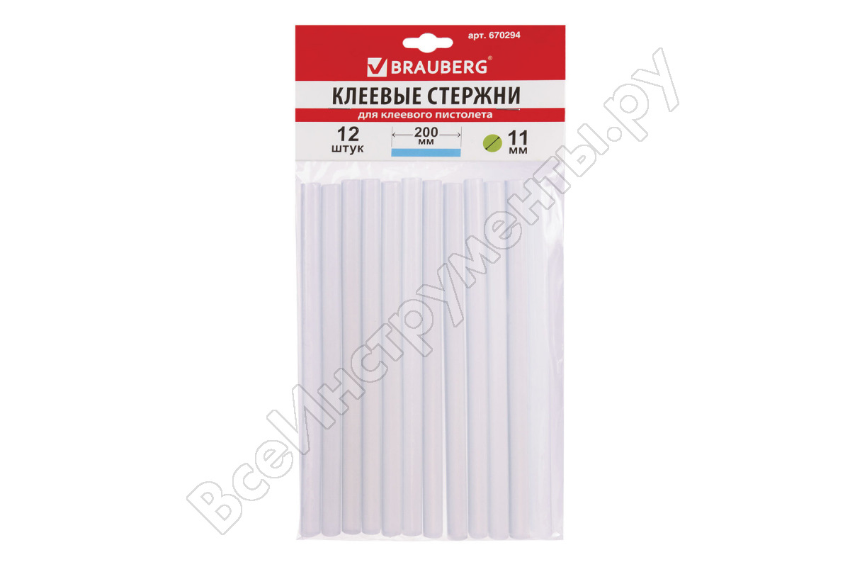 

Клеевые стержни BRAUBERG 670294 11x200мм, прозрачный, 12шт., блистер (15867149)