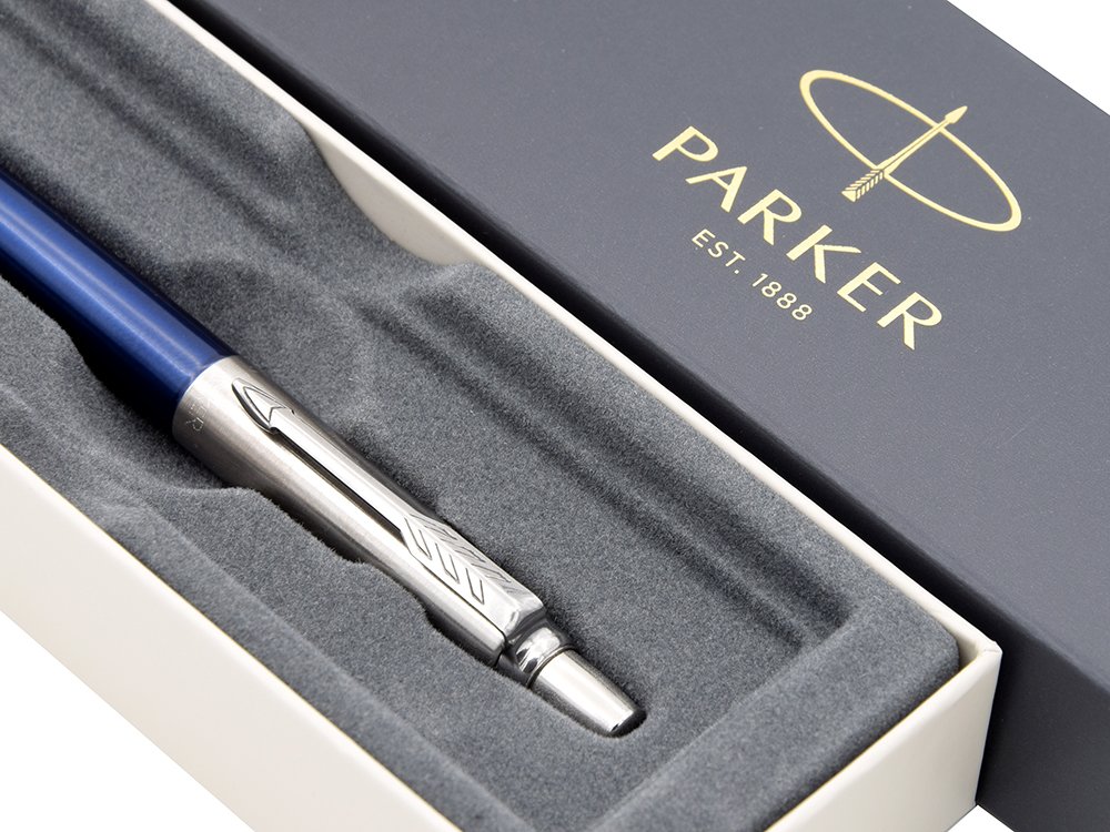 

Ручка шариковая автомат Parker Core Parker Jotter Essential, Royal Blue CT, синий, нержавеющая сталь, картонная коробка (1953186), Parker Jotter Essential, Royal Blue CT