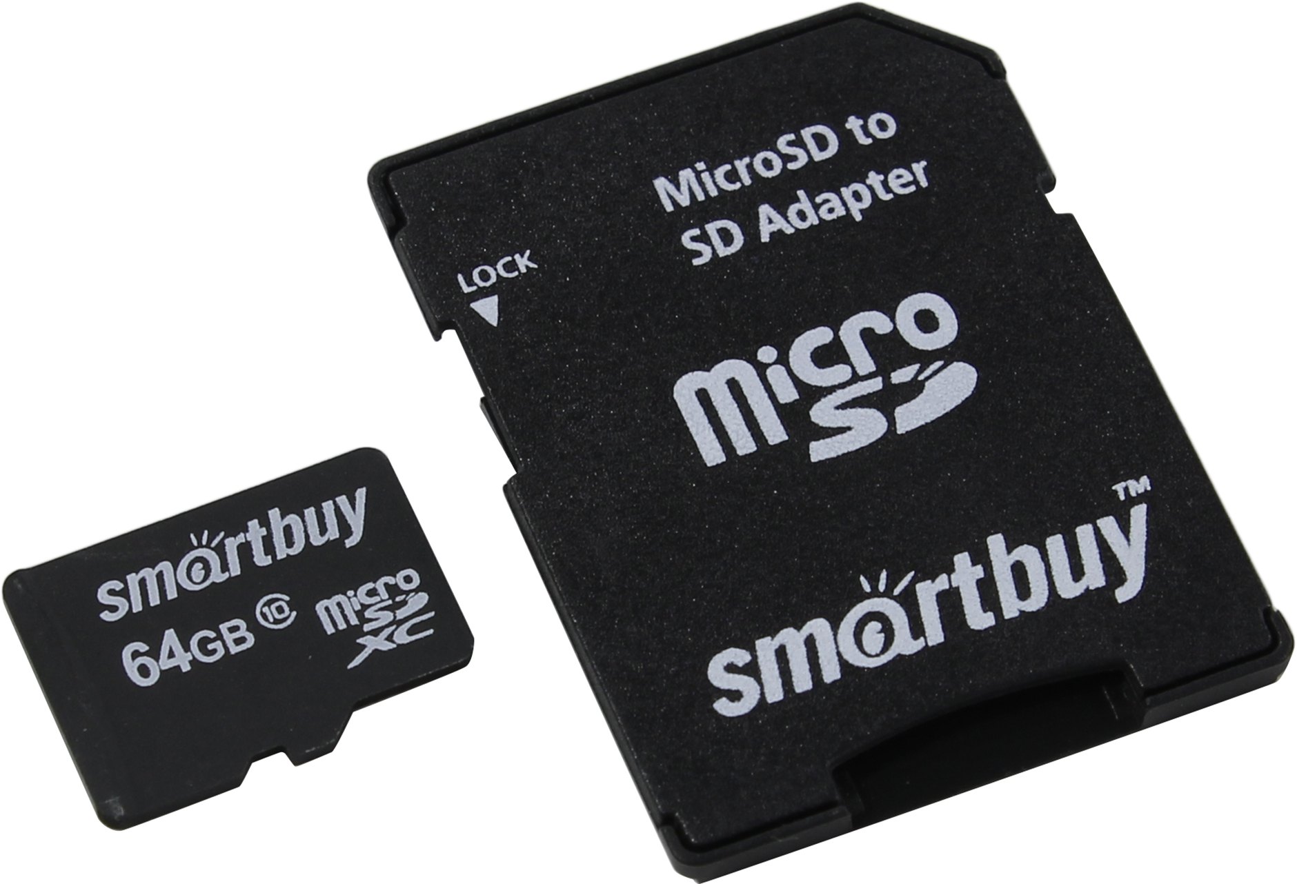 Карта памяти 64Gb microSDXC SmartBuy LE Class 10 + адаптер (SB64GBSDCL10-01LE)