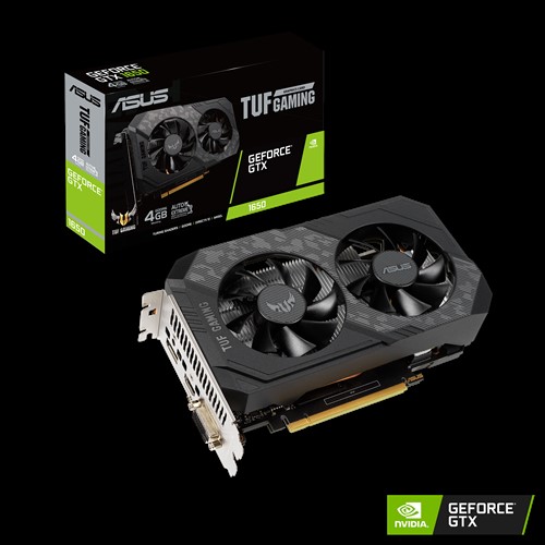 

Видеокарта ASUS NVIDIA GeForce GTX 1650 TUF Gaming, 4Gb DDR6, 128 бит, PCI-E, DVI, HDMI, DP, Retail (TUF-GTX1650-4GD6-P-GAMING), TUF Gaming