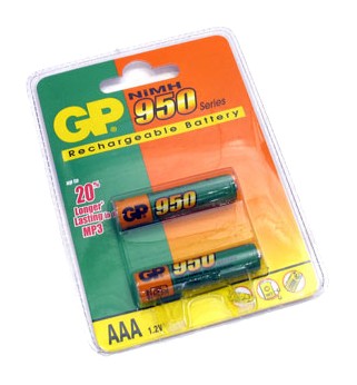 

Аккумулятор GP Rechargeable 95AAAHC-2CR2, AAA, 1.2V 950 мА·ч, 2 шт, Белый/зеленый, 95AAAHC-2CR2