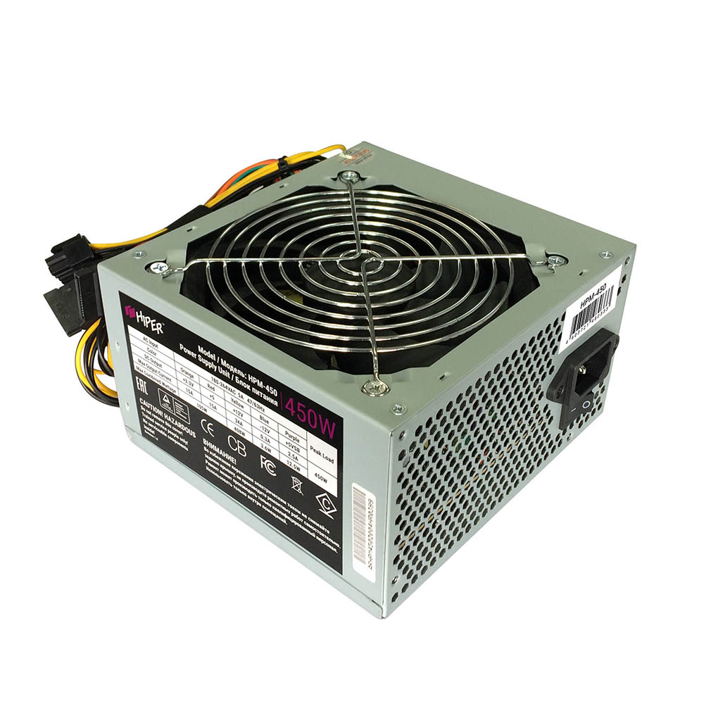 

450 Вт ATX HIPER HPM-450, 120 мм (HPM-450), HPM-450