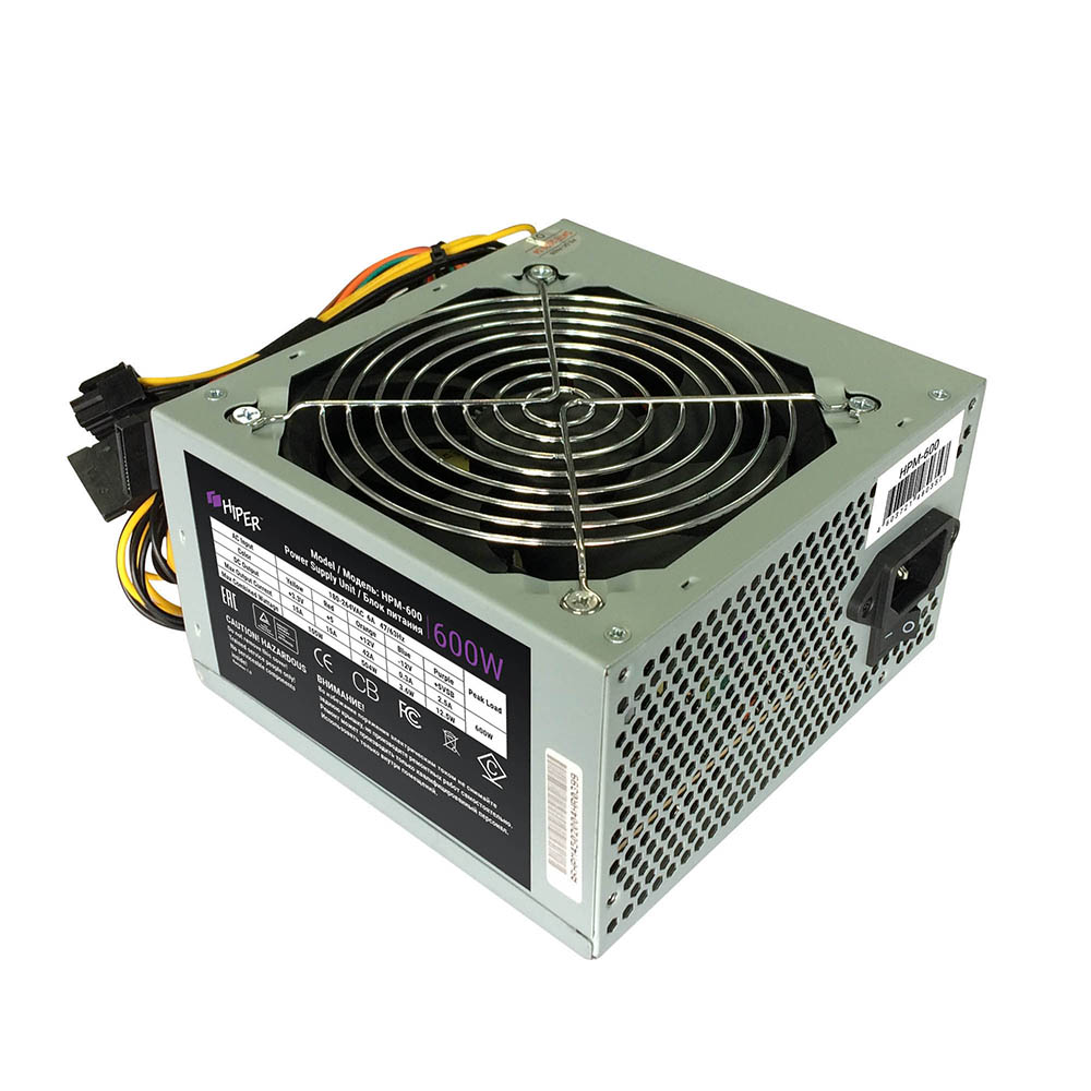 

600 Вт ATX HIPER HPM-600, 120 мм (HPM-600), HPM-600