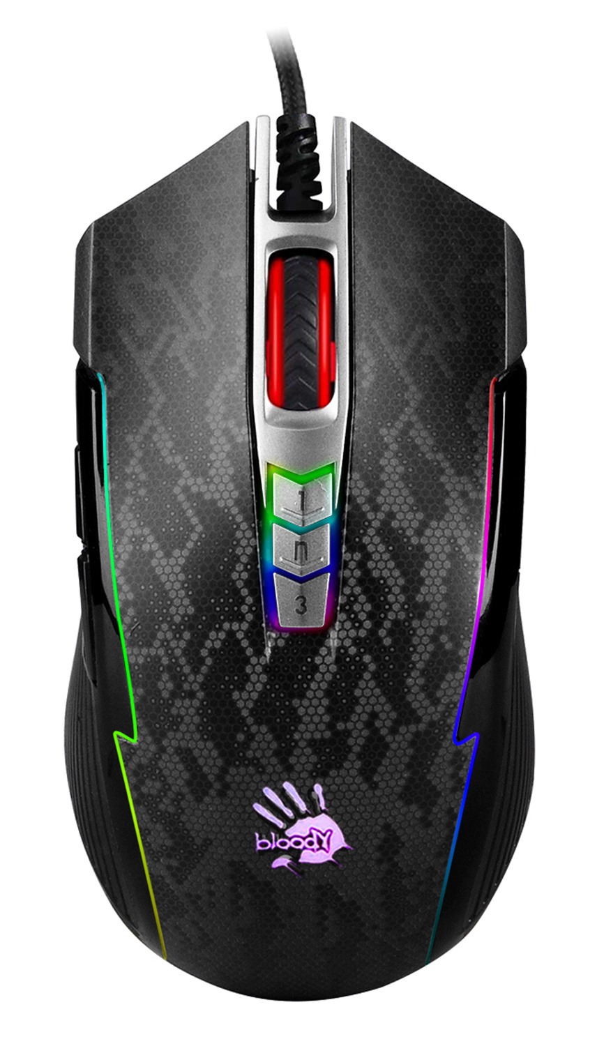 

Мышь проводная A4Tech Bloody P93s Snake, 8000dpi, оптическая светодиодная, USB, черный, Bloody P93s Snake