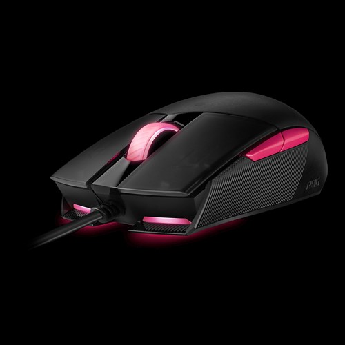 Мышь проводная ASUS ROG Strix Impact II Electro Punk, 6200dpi, оптическая светодиодная, USB, черный (90MP01U0-BMUA00)