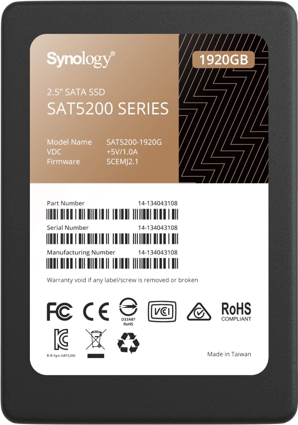 

Твердотельный накопитель (SSD) Synology 1.92Tb SAT5200, 2.5", SATA (SAT5200-1920G ), SAT5200-1920G