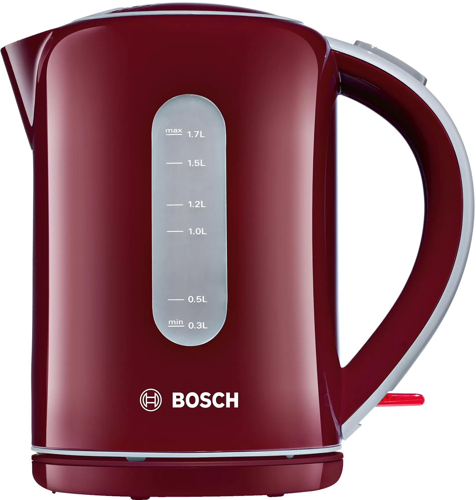 

Чайник Bosch TWK7604 1.7л. 2200Вт, закрытая спираль, пластик, бордовый, TWK7604