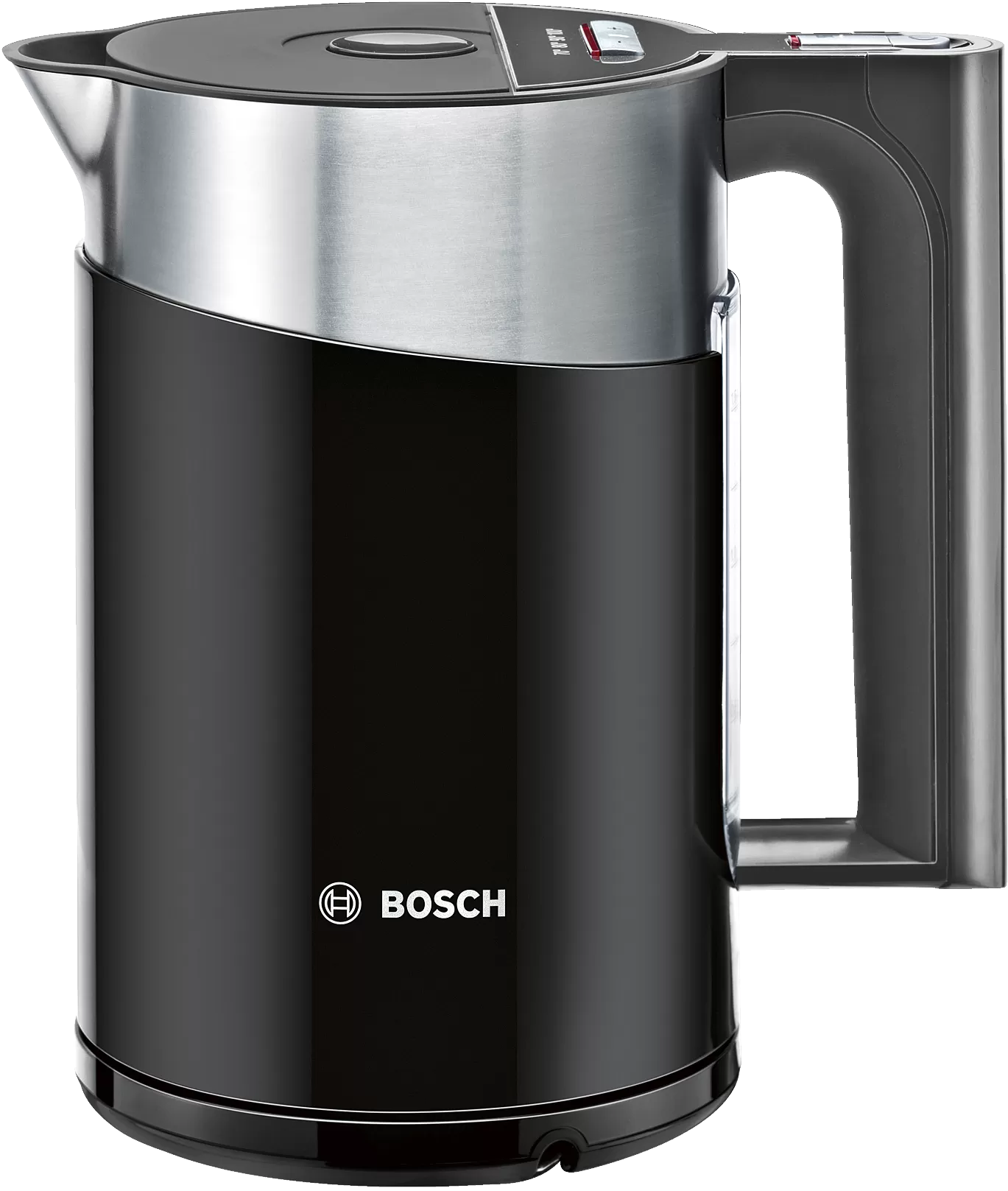 

Чайник Bosch TWK861P3RU 1.5л. 2400Вт, закрытая спираль, металл/пластик (двойные стенки), черный/серебро, Черный/серебристый, TWK861P3RU