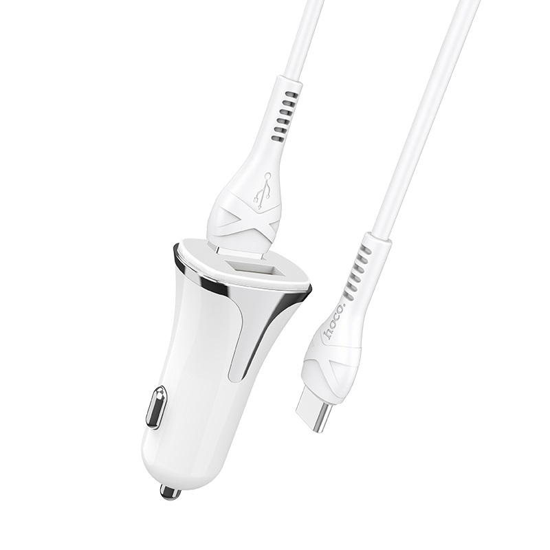 

Автомобильное зарядное устройство Hoco Universe Z31, 2USB, 3.4A, QC, кабель USB Type-C, белый/серебристый (6931474709868), Z31