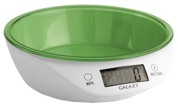 Кухонные весы электронные GALAXY GL2804 5кг, съемная платформа/чаша, CR2032, зеленый (GL2804)