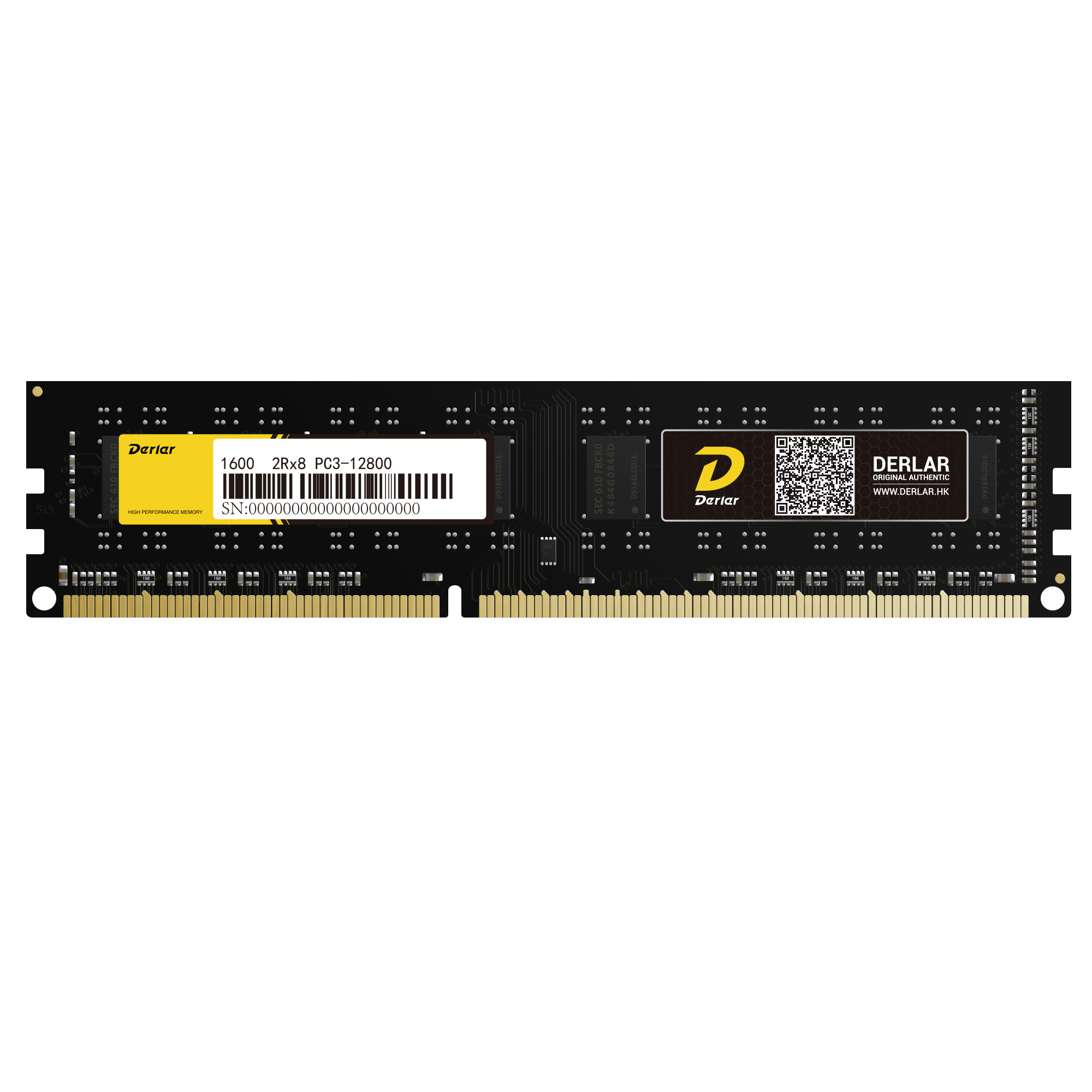 Память DDR3 DIMM 8Gb, 1600MHz, CL11, 1.5V Derlar Black Warrior (8GB-1600-BW) - фото 1