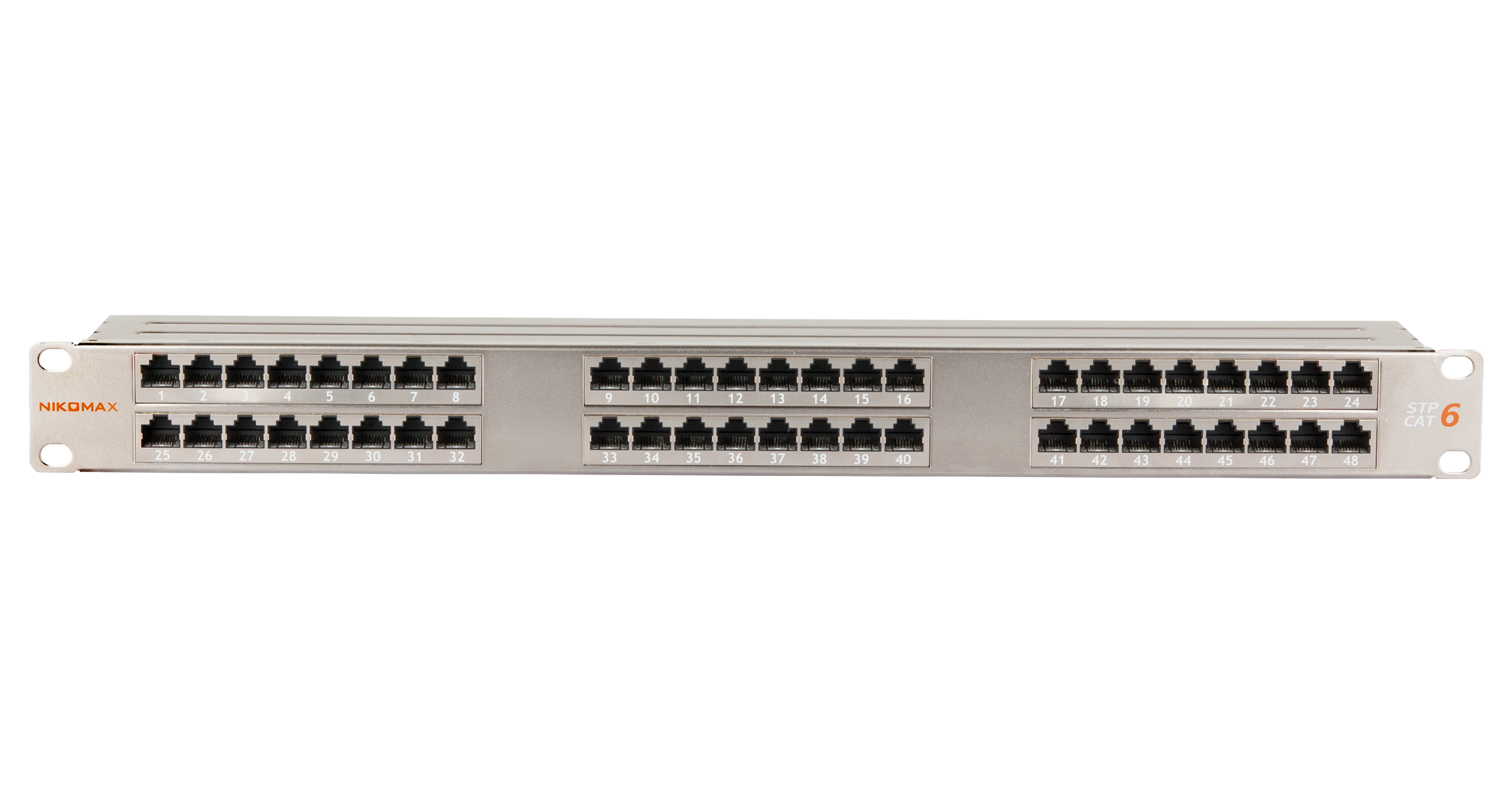 Патч-панель в шкаф 19" 1U, порты: 48xRJ-45 кат. 6, NIKOMAX