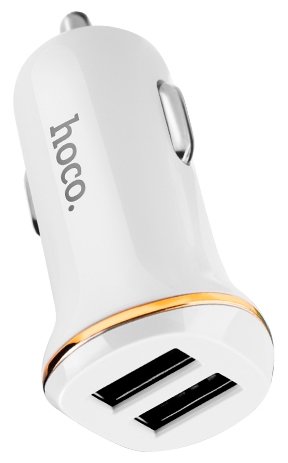 

Автомобильное зарядное устройство Hoco Z1, 2xUSB, 2.1А, кабель Lightning 8-pin, белый (6957531040132), Z1