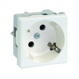 

Розетка Simon K01-9, скрытый монтаж, однопостовая, с з/к, со шторками, 16A, механизм с накладкой без рамки, IP20, белый (K01-9), K01-9