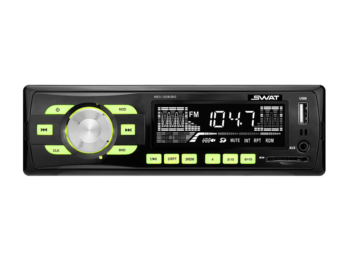 

Автомагнитола Swat MEX-1028UBG, 1 DIN, 4x50 Вт, USB, MEX-1028UBG