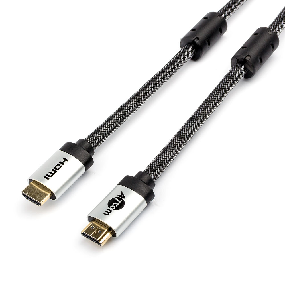 

Кабель HDMI(19M)-HDMI(19M) v2.0 4K, ферритовый фильтр, 10 м, черный/серебристый Atcom (AT3784)