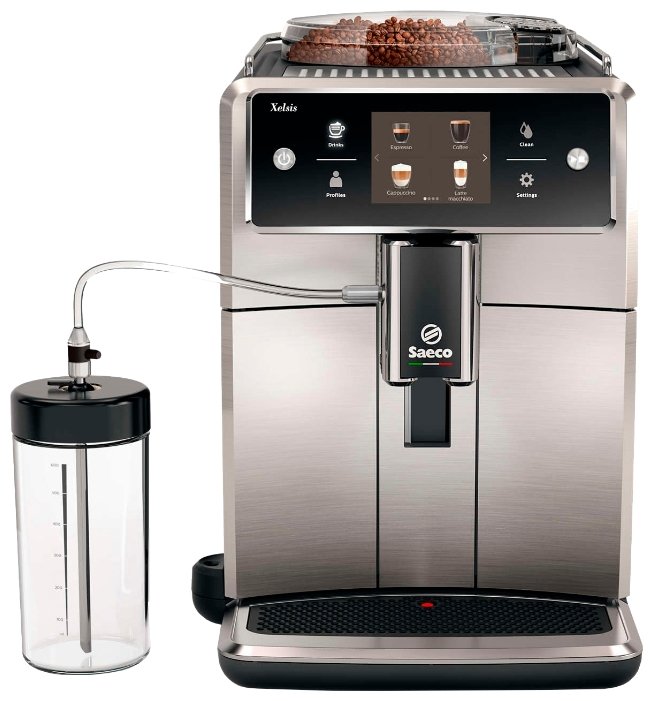 

Кофемашина автоматическая Saeco Xelsis SM7683, зерновой / молотый, 1.7л, автоматический капучинатор, керамические жернова, дисплей, серебристый/черный (SM7683/00), SM7683