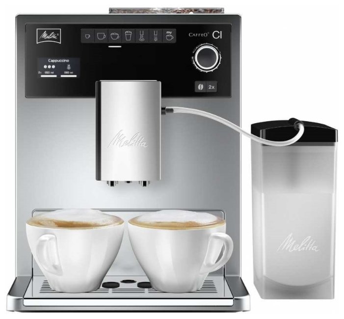 Кофемашина автоматическая Melitta Caffeo CI E 970-101, зерновой / молотый, 1.8л, автоматический капучинатор, дисплей, серебристый, 1400Вт (19817)