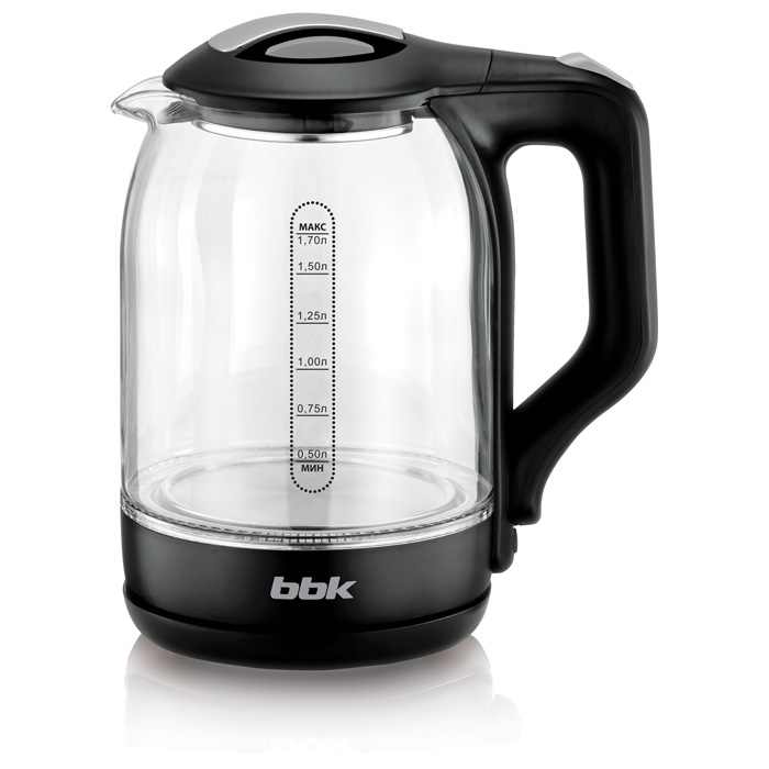 Чайник BBK EK1724G 1.7л. 2.2 кВт, стекло/пластик, черный (EK1724G)