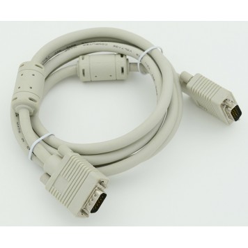 

Кабель VGA(15M)-VGA(15M), экранированный, ферритовый фильтр, 1.8 м, серый Behpex (28723)