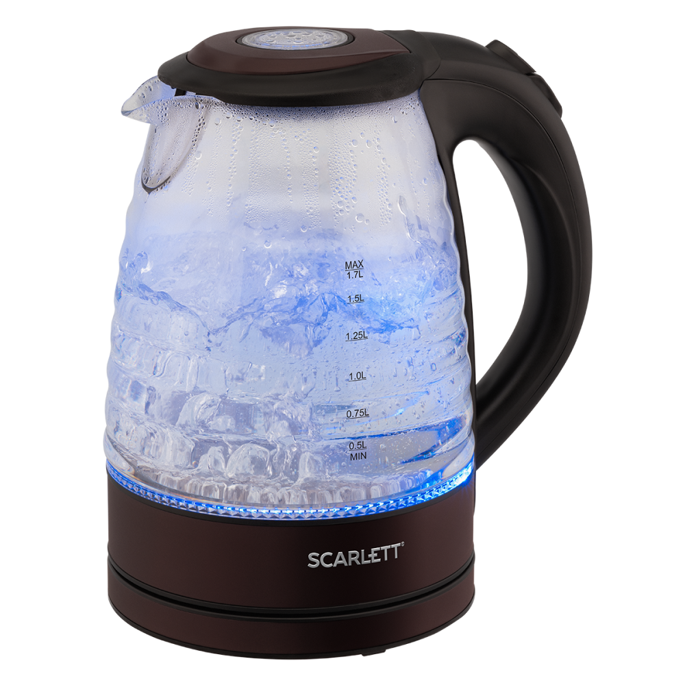 

Чайник электрический Scarlett SC-EK27G97 1.7л. 2.2 кВт, стекло/пластик, коричневый, SC-EK27G97