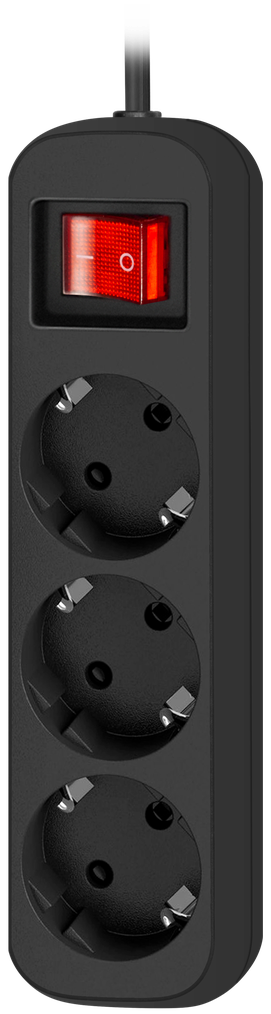 Удлинитель Defender G318, 3-розетки, 1.8м, черный (99333)