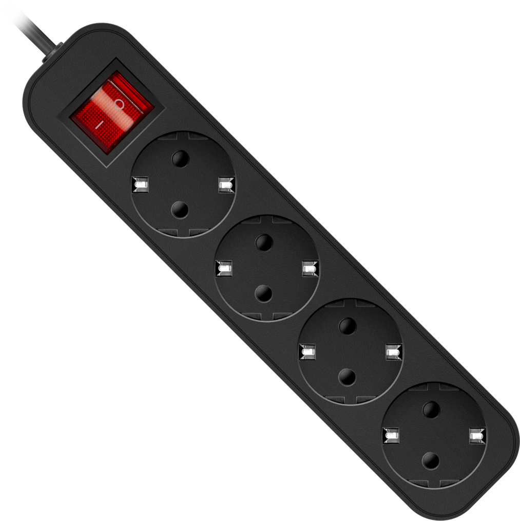 

Сетевой фильтр Defender G450, 4-розетки, 5 м, черный (99339), G450