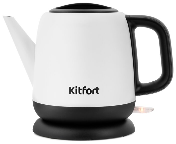 

Чайник электрический Kitfort KT-6112 1л. 1.63 кВт, металл/пластик, белый/черный, KT-6112