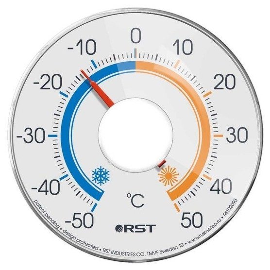 

Термометр оконный биметаллический, на липучках, RST (02097), 0
