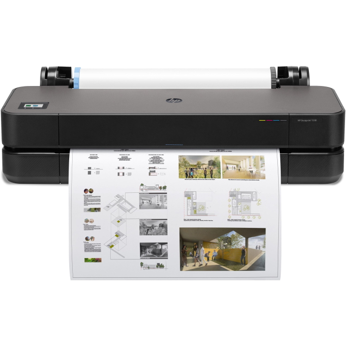 

Принтер струйный HP Designjet T230, A1, 4-х цветный, 2400x1200dpi, сетевой, Wi-Fi, USB (5HB07A), T230
