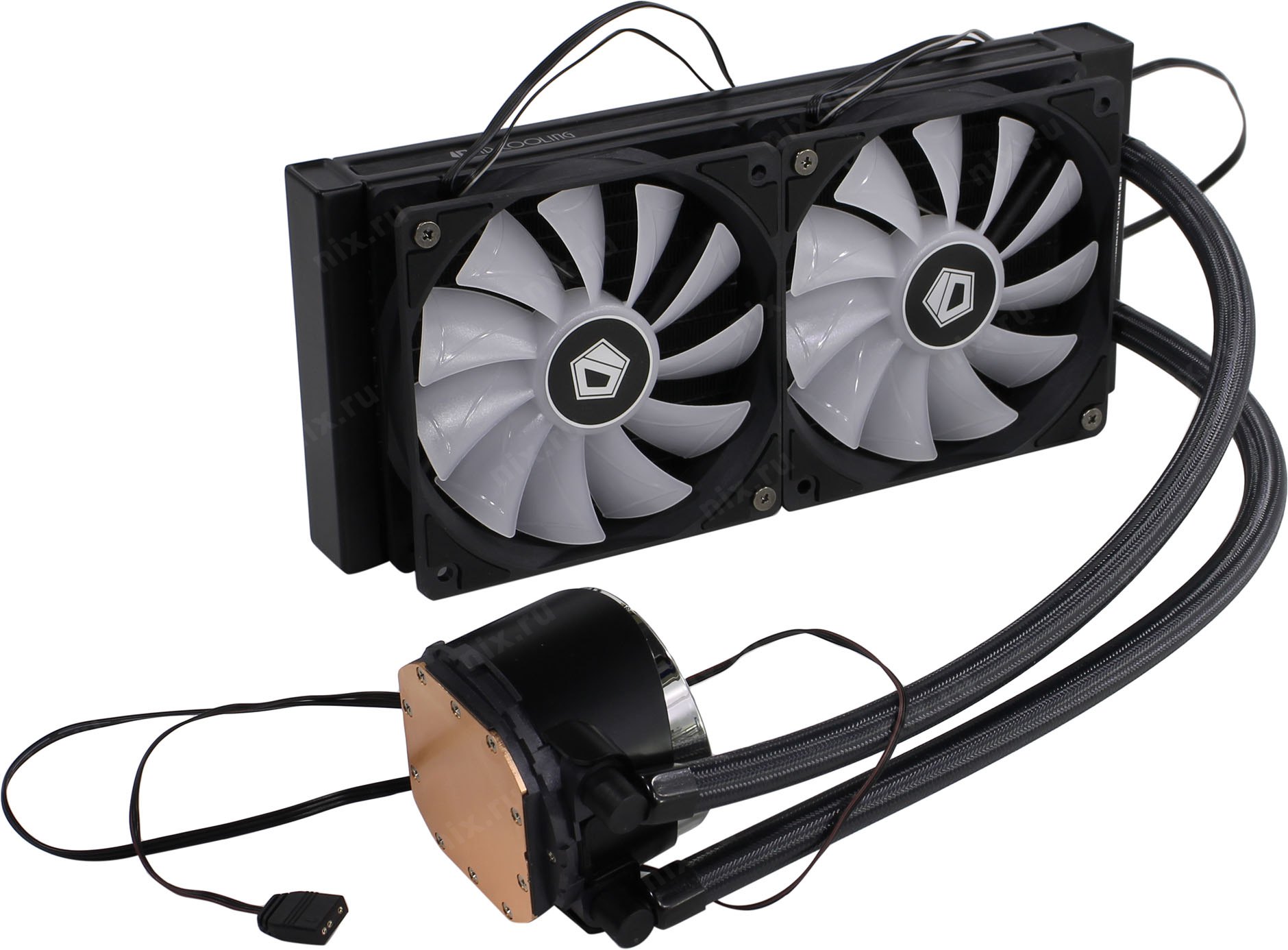 

Жидкостное охлаждение ID-COOLING ZOOMFLOW 240X ARGB для Socket 115x/2066/2011/2011-3/1356/1366/1200/AM4/AM3/AM3+/FM1/AM2+/FM2/FM2+TR4/sWRX8 250 Вт, 2x120мм, RGB LED (ID-CPU-ZOOMFLOW240XARGB), ZOOMFLOW 240X ARGB