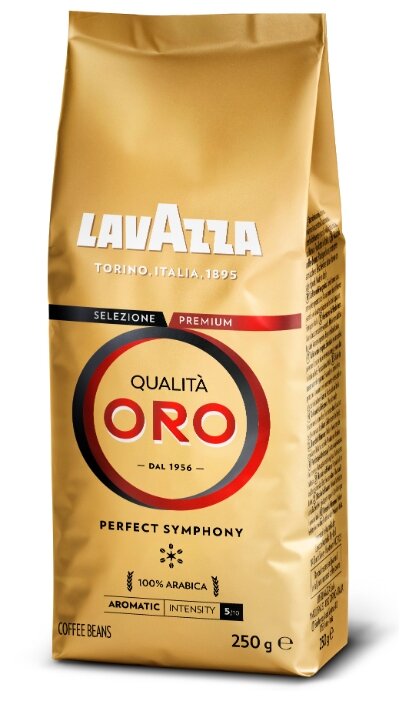 Кофе в зернах Lavazza Qualita Oro 250 г, средняя обжарка, 100% арабика (2051)
