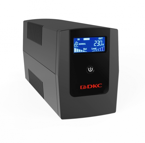 ИБП DKC, 600 VA, 360 Вт, IEC, розеток - 3, USB, черный (INFOLCD600I)