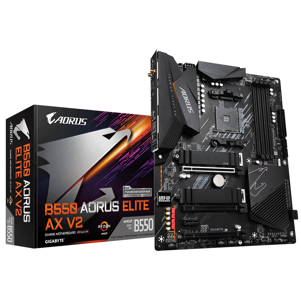 Материнская плата GIGABYTE B550 AORUS ELITE AX V2, SocketAM4, AMD B550, ATX
