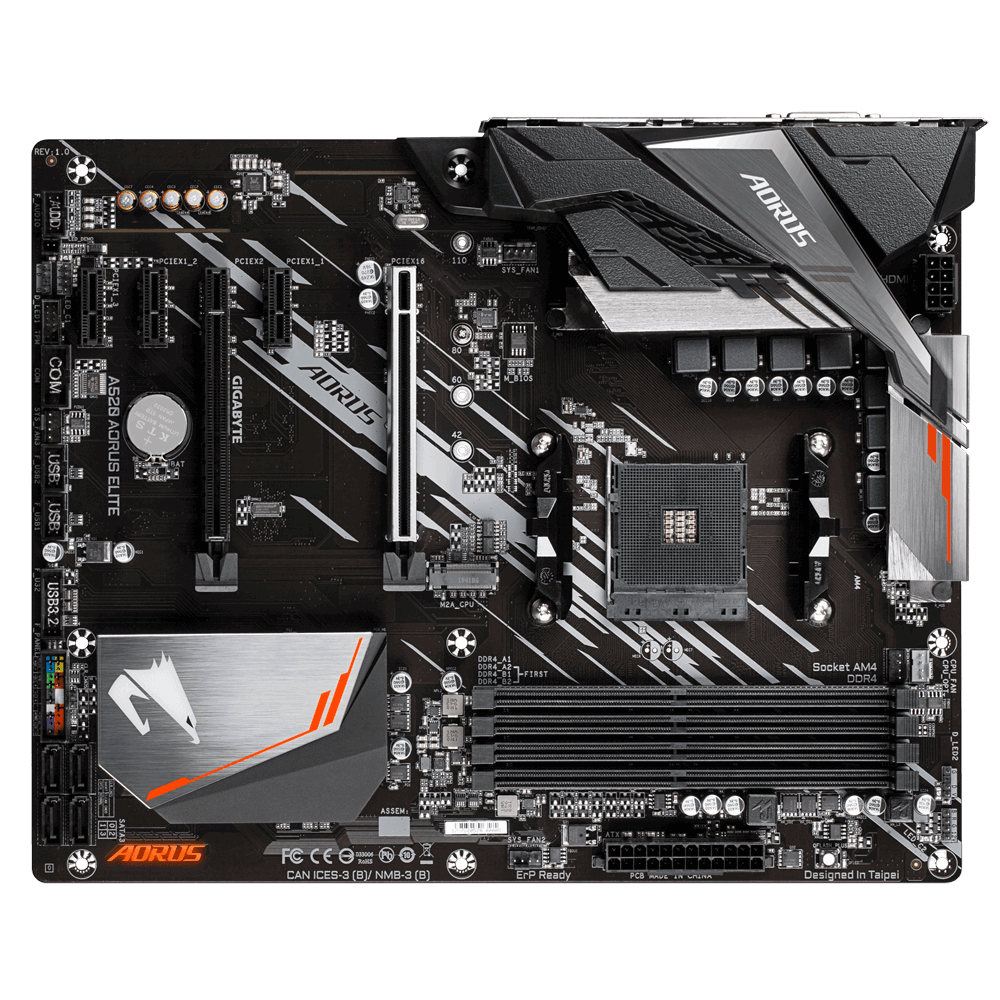 Материнская плата GIGABYTE A520 AORUS ELITE, SocketAM4, AMD A520, ATX