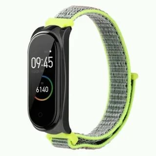 

Ремешок No name для Xiaomi Xiaomi Mi Band 3/4/5, нейлон, желто-серый, Серый/желтый