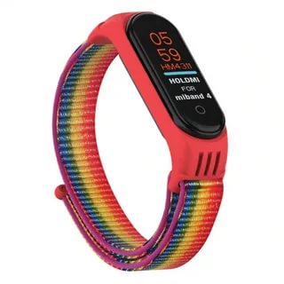 

Ремешок No name для Xiaomi Mi Band 3/4/5, нейлон, радуга, Принт