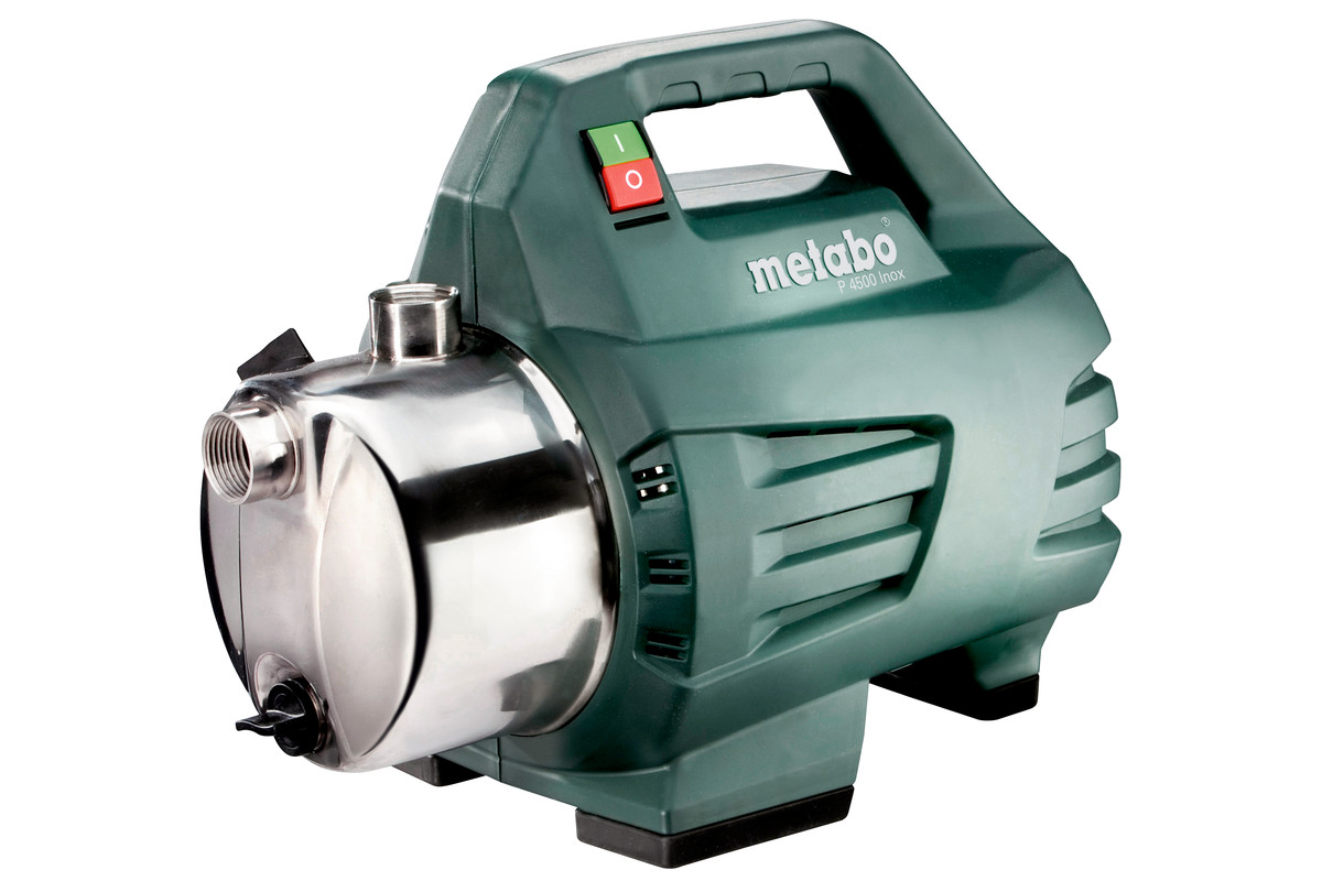 Электрический водяной насос Metabo P 4500 Inox, 1300Вт, поверхностный, центробежный, производительность 4.5 м³/час, глубина погружения 8м, 10.6кг (600965000)