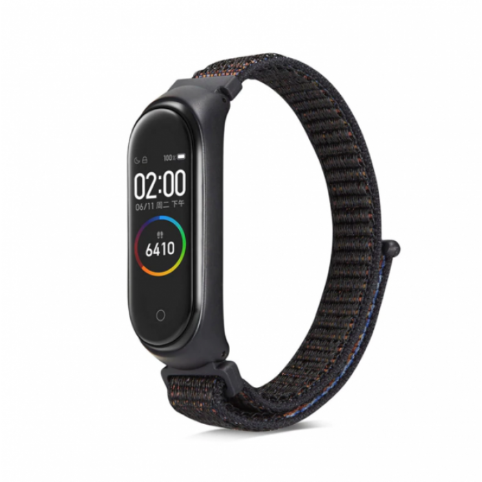 

Ремешок No name для Xiaomi Mi Band 3/4/5, нейлон, серый