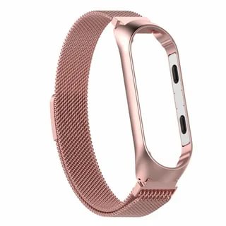 

Ремешок для Xiaomi Mi Band 4/ Mi Band 3, металлический с магнитом, розовый