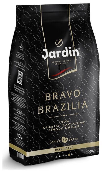 

Кофе в зернах Jardin Bravo Brazilia 1 кг, темная обжарка, 100% арабика (1347-06), Bravo Brazilia