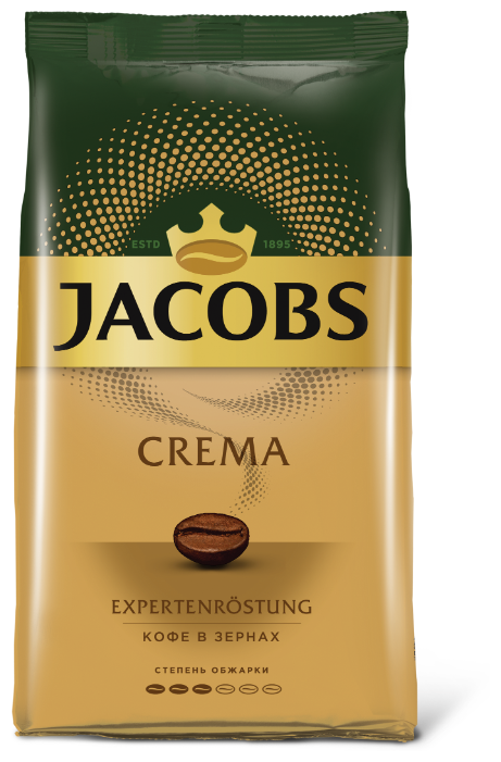 

Кофе в зернах Jacobs Crema 1 кг, средняя обжарка, 100% арабика (8051592), Crema