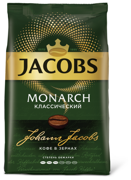 

Кофе в зернах Jacobs Monarch 800г, средняя обжарка, смесь арабики и робусты (8052275), Monarch