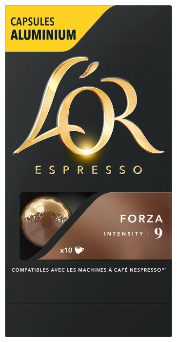 

Капсулы кофе/эспрессо L'OR Espresso Forza, 10 порций/10 капсул, 40мл, Nespresso (4028605), Espresso Forza